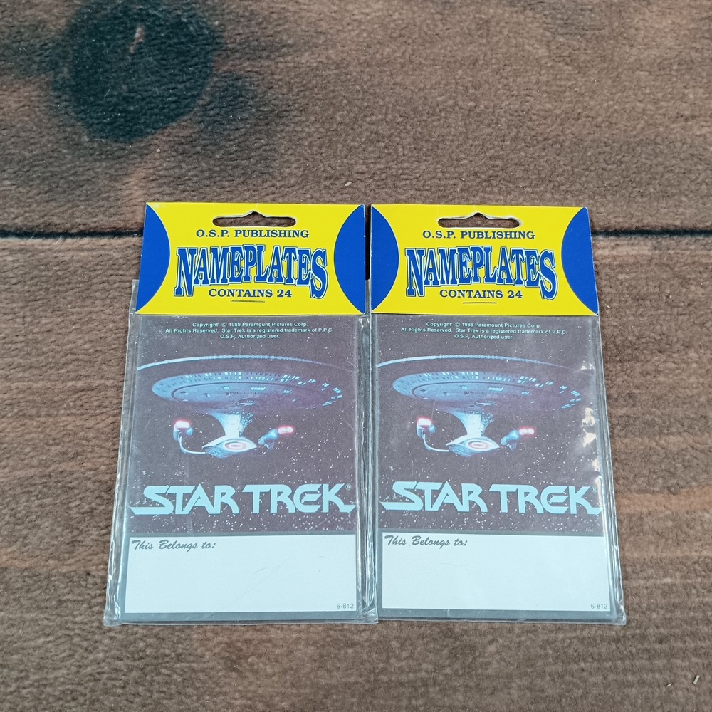 O.S.P. Publishing Star Trek Nameplates Unisex OS Multi New 1988 Vintage 2-Pack